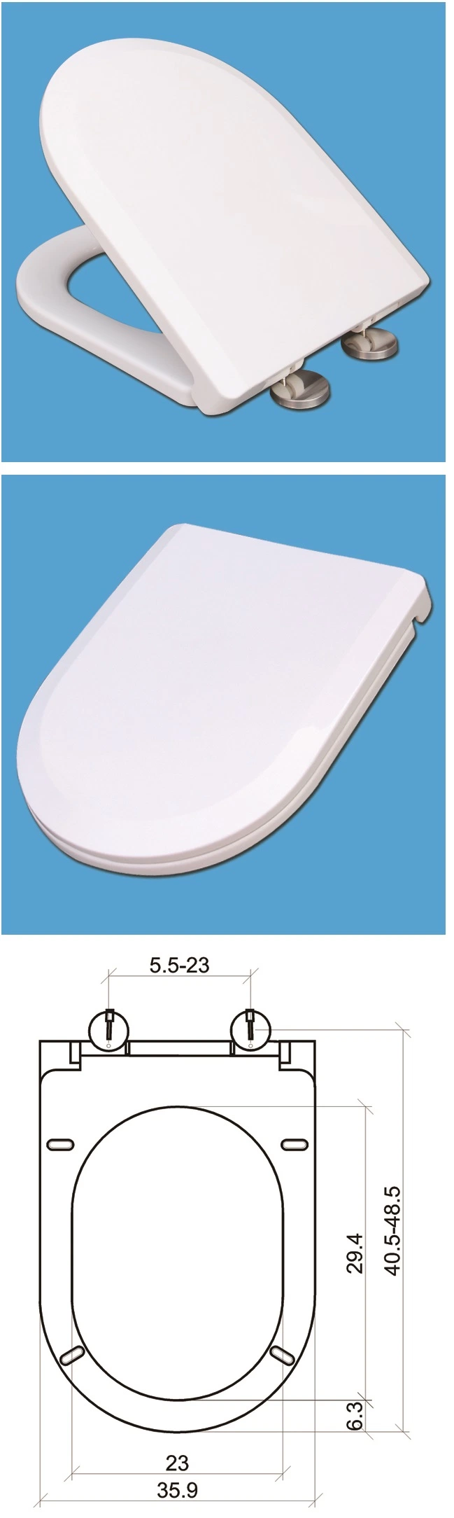 Toilet Seat /Soft Close Toilet Seat /2 Layer HD Plastic Toilet Seat for Kid