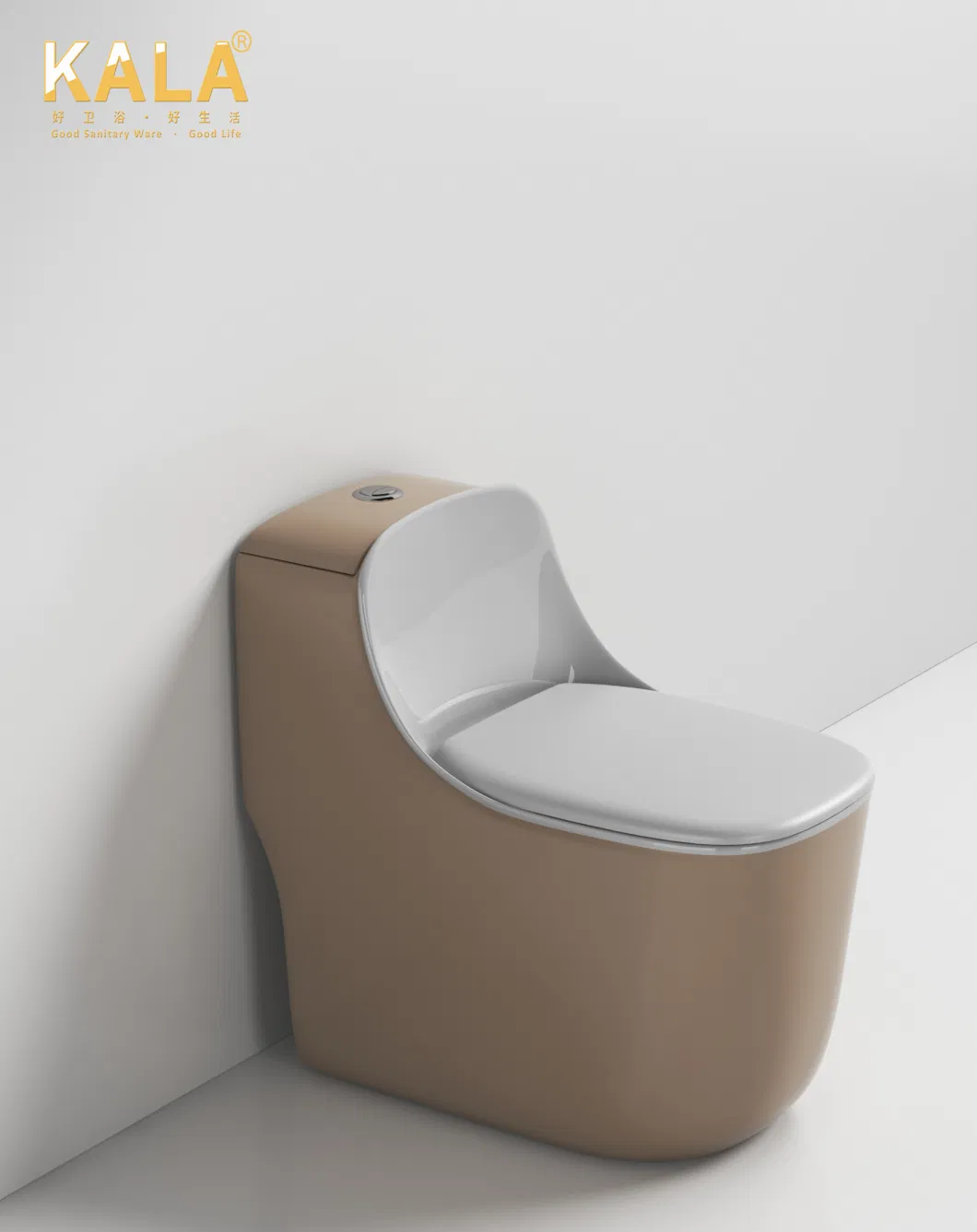 New Style Jet Siphon One-Piece Toilet Seat Brown and Grey