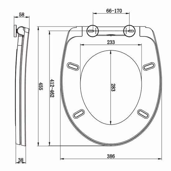 Elongated Toilet Seat Molded Toilet Seat with Quietly Close and Quick Release Hinges, Easy to Install Also Easy to Clean by Aobo